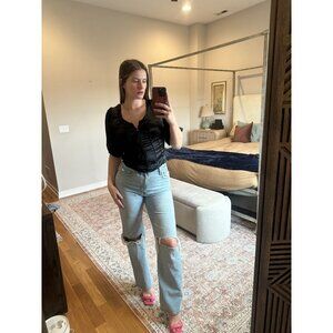 Abercrombie & Fitch 90s Relaxed High Rise Jeans Size 10 Long Distressed